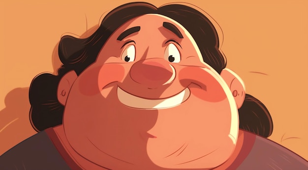 Photo a cartoon of a man with a big smile on his face