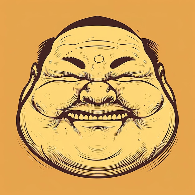 Photo a cartoon of a man with a big smile on his face.