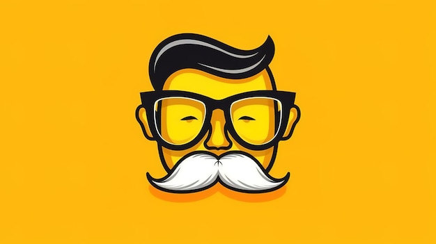 A cartoon of a man with glasses and a mustache.