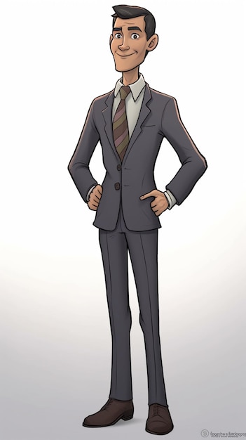 A cartoon man with a suit and tie that says'i'm a boss '