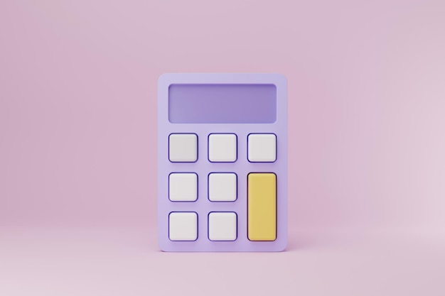 Cartoon minimal Calculator icon, concept of financial management