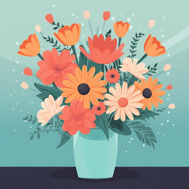 Cartoon moederdag bloemen