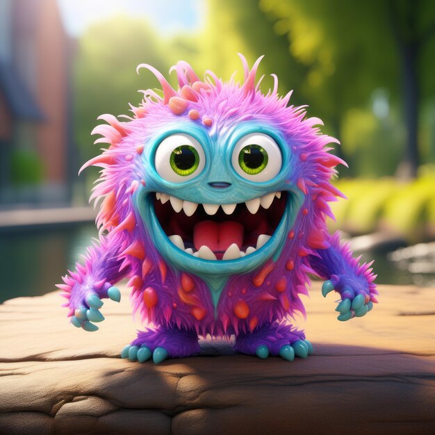 Cartoon monster 3D illustratie cartoon monster 3d illustratie grappig monster