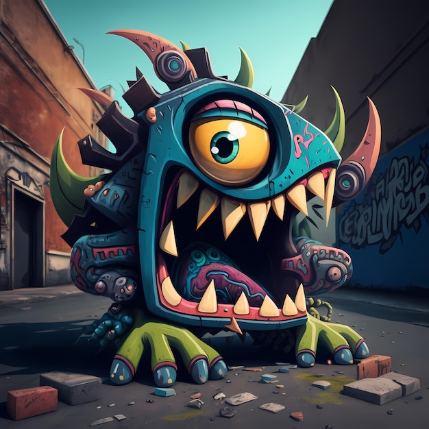 cartoon Monster character Design Illustration