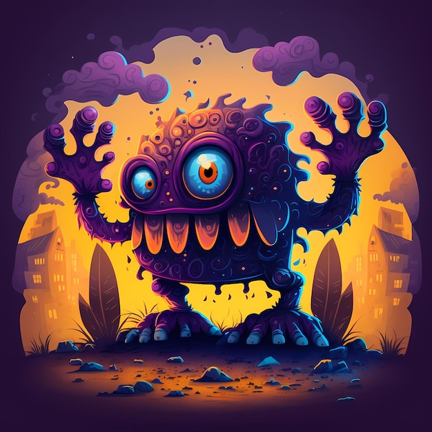 cartoon Monster character Design Illustration