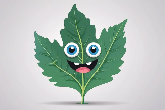 Photo a cartoon monster leaf with a face drawn on it generative ai