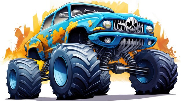 Cartoon monster truck ai gegenereerd beeld