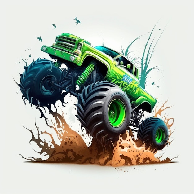 monster truck cartoon ai generate 25860247 PNG