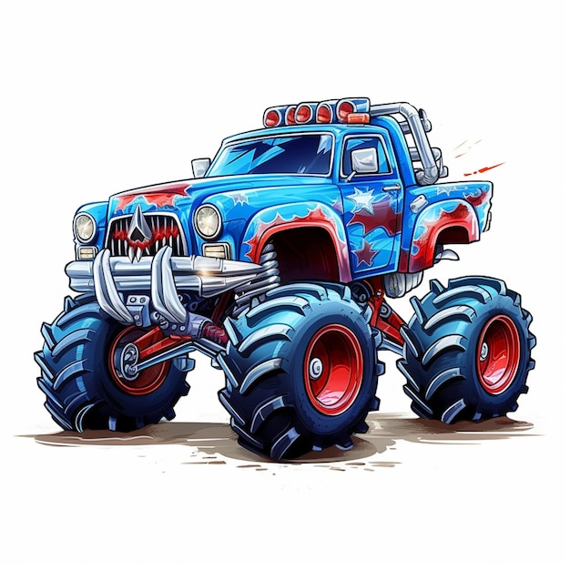 monster truck cartoon ai generate 25860247 PNG