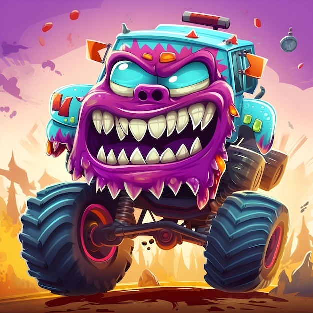 Cartoon monster truck