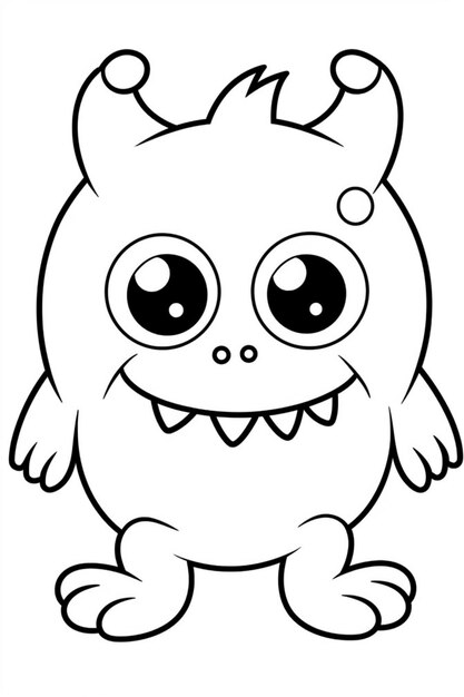 a cartoon monster with big eyes and big eyes generative ai