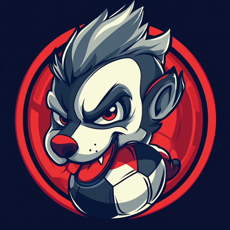 Photo a cartoon of a monster with a red background and a red circle with a red circle behind it