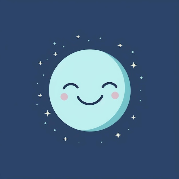Photo a cartoon moon with a smile on its face and stars around it generative ai