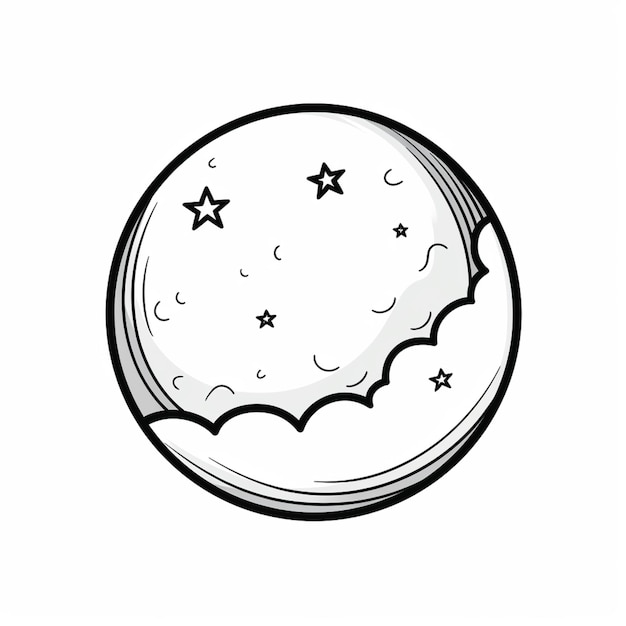 Photo a cartoon moon with stars and clouds in the sky generative ai