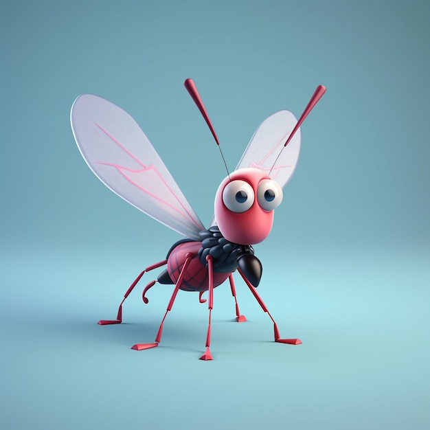 Photo cartoon mosquito 3d