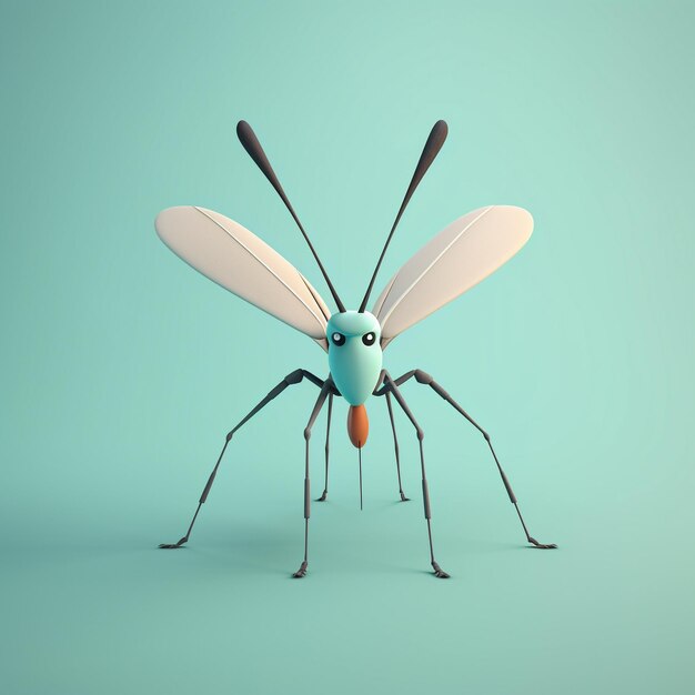 Photo cartoon mosquito 3d