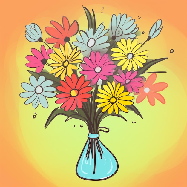 Cartoon Mother's Day flowers