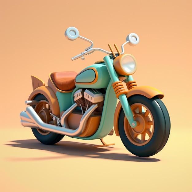 Cartoon motorcycle 3d