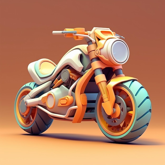 Мотоцикл мультфильма 3D
