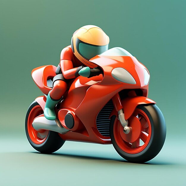 Foto motocicletta di cartoni animati 3d