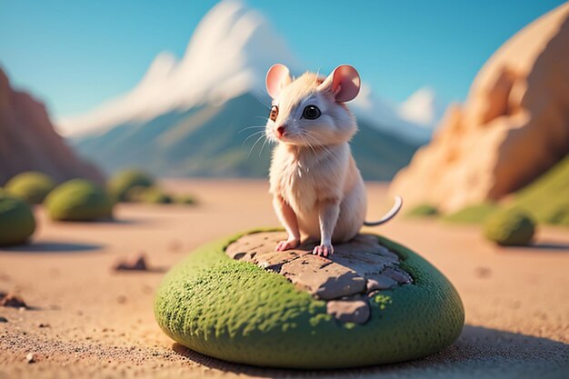 カートゥーンマウスのキャラクター 可愛いクローズアップ 動物写真 壁紙 背景イラスト