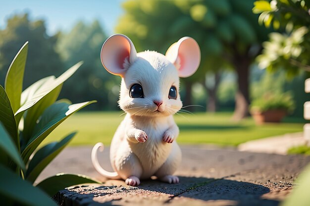 Cartoon Mouse Character Cute Closeup Animal Photography Wallpaper Background Illustration