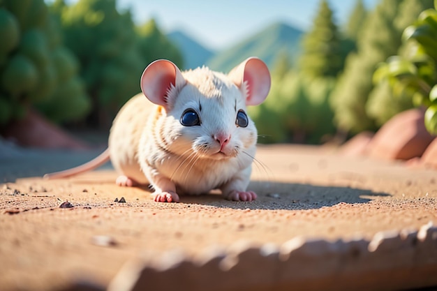 Cartoon Mouse Character Cute Closeup Animal Photography Wallpaper Background Illustration