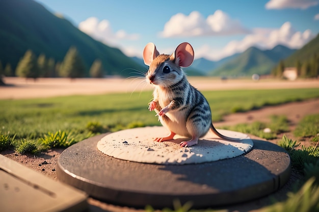 Cartoon Mouse Character Cute Closeup Animal Photography Wallpaper Background Illustration