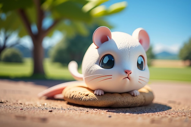 Photo cartoon mouse character cute closeup animal photography wallpaper background illustration