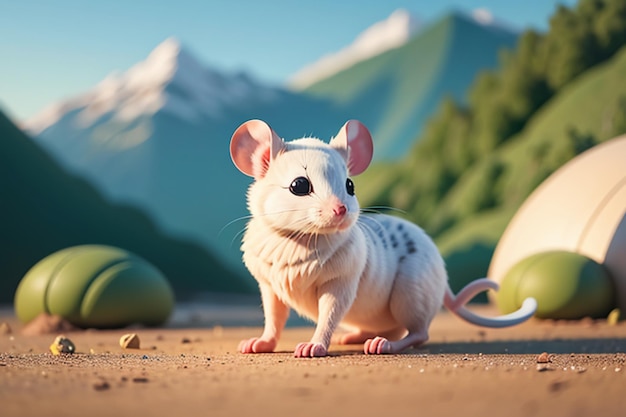 Cartoon Mouse Character Cute Closeup Animal Photography Wallpaper Background Illustration