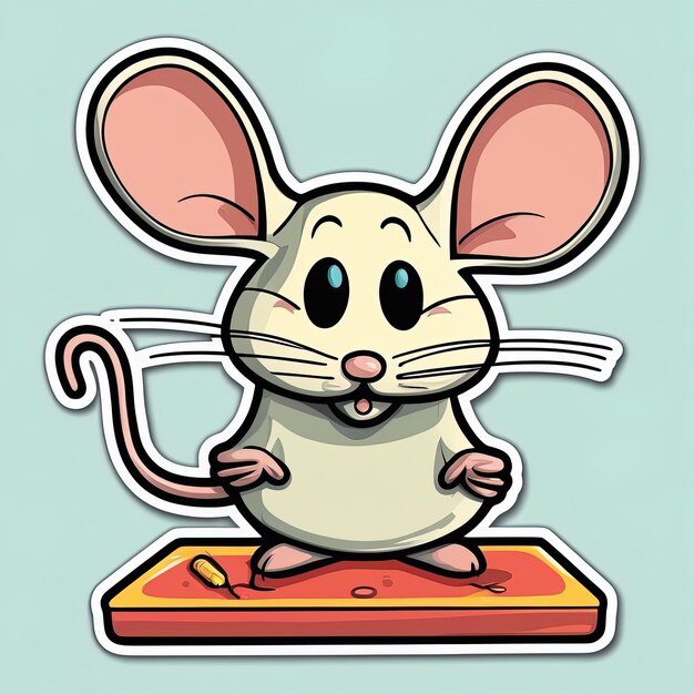 Photo cartoon mouse in cheesecartoon mouse holding sign