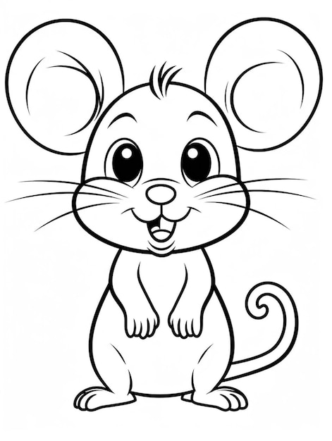 a cartoon mouse with big eyes and a big nose. generative ai.