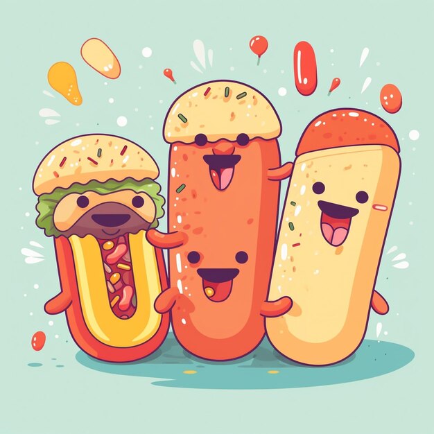 Photo cartoon national hot dog day