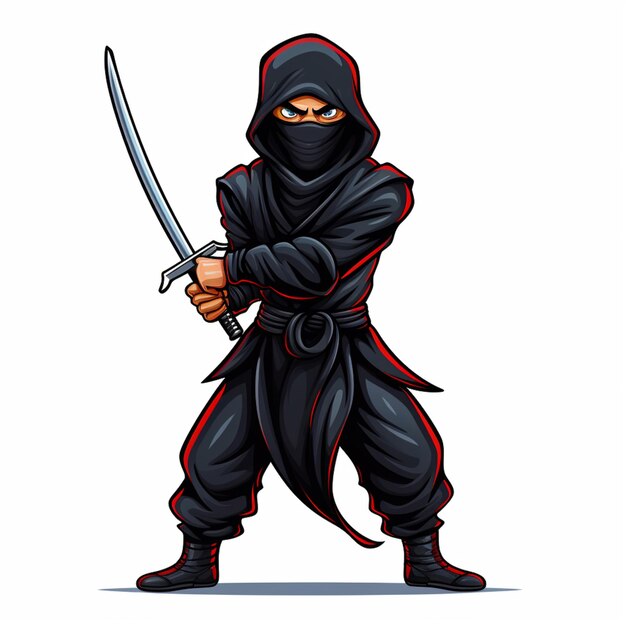 cartoon ninja with a sword in his hand generative ai