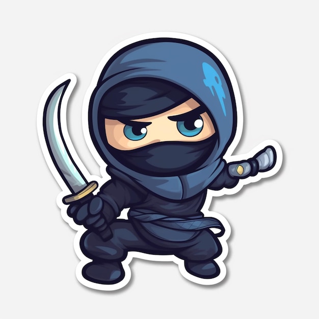 a cartoon ninja with a sword in his hand generative ai