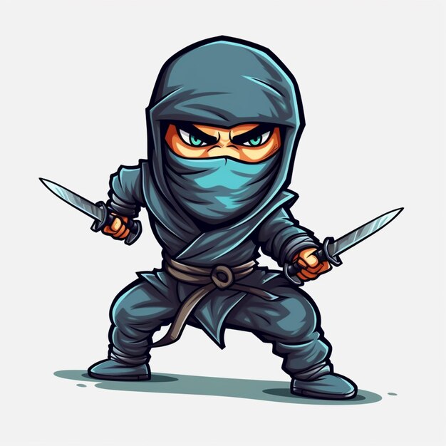 cartoon ninja with a sword and a mask generative ai