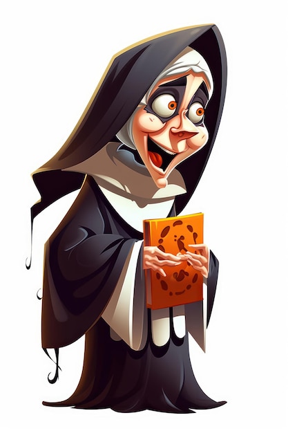 Photo cartoon of a nun costume for the halloween party