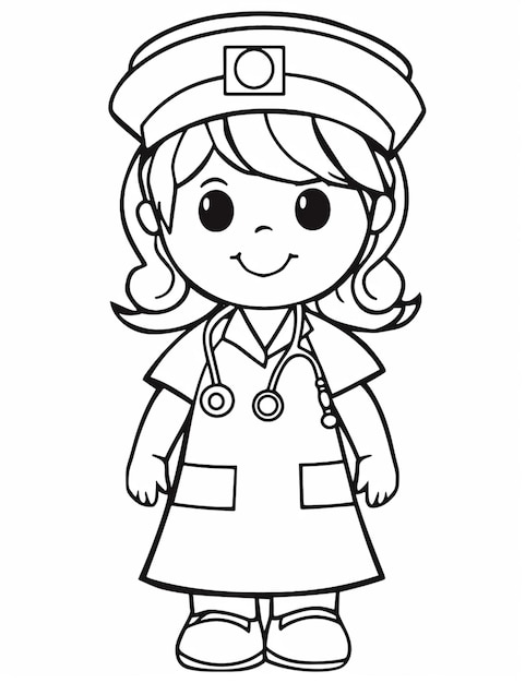 Photo a cartoon nurse with a stethoscope and a stethoscope generative ai