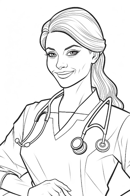 Photo a cartoon nurse with a stethoscope and stethoscope generative ai