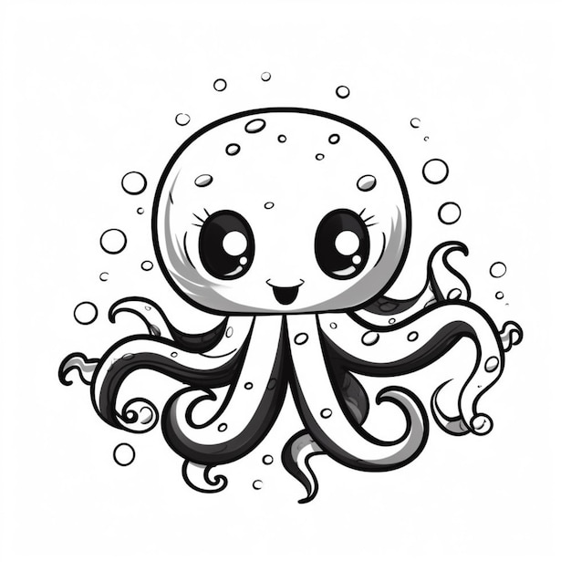 Photo a cartoon octopus with a big smile on its face generative ai