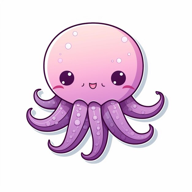 Photo cartoon octopus with bubbles on its head and eyes generative ai