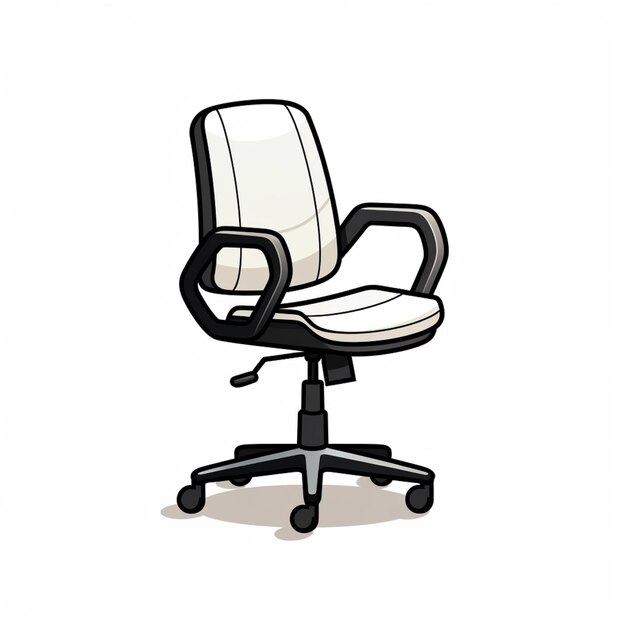 Photo cartoon office chair with armrest and foot rest generative ai