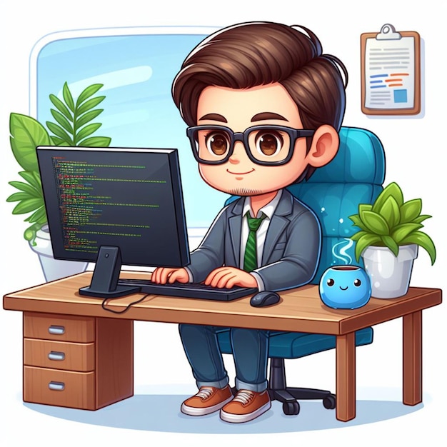 Photo cartoon office man free of charge