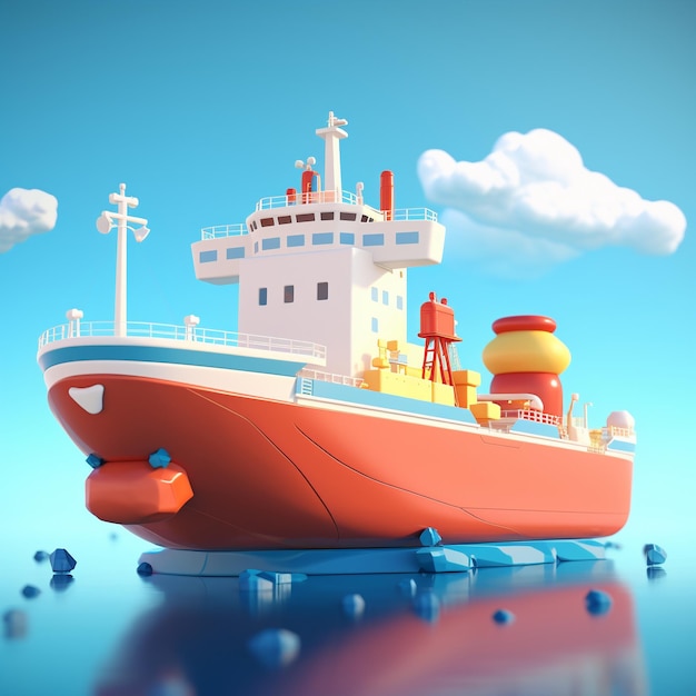 Photo cartoon oil tanker 3d