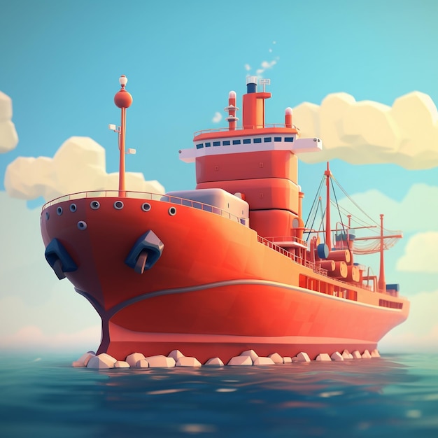 Cartoon Oil Tanker 3D