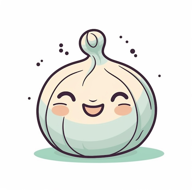 a cartoon onion with a happy face and eyes generative ai