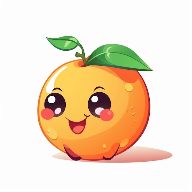 A cartoon orange with a face and eyes that say's on it