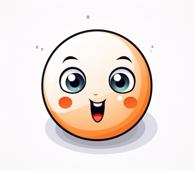 Cartoon orange with a happy face and big eyes generative ai