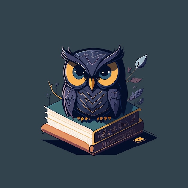 A cartoon owl sits on a book with the title owl on the cover.