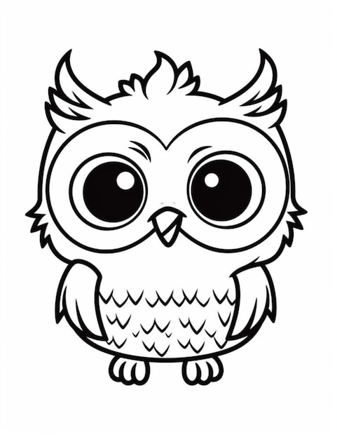 A cartoon owl with big eyes and big eyes generative ai